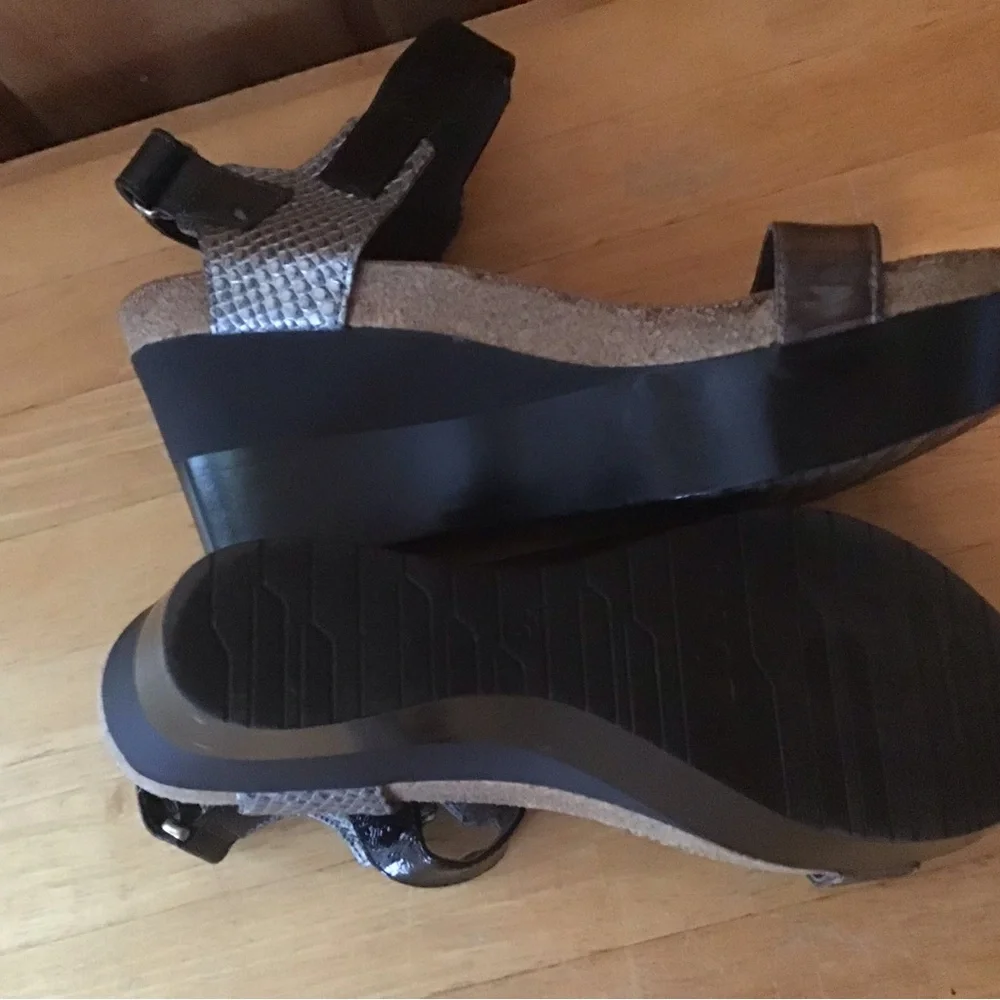 Women's Black and Silver NAOT Sandals 39/8